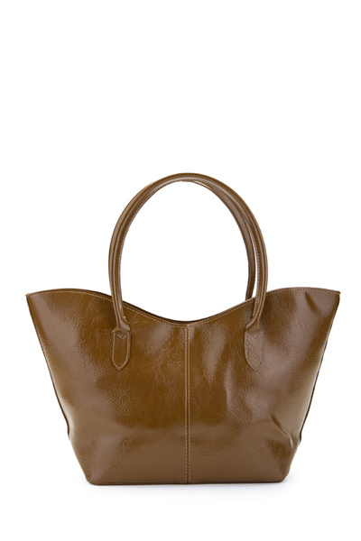 minebag Double Handle Faux Leather Hype Women's Shoulder Bag Mink