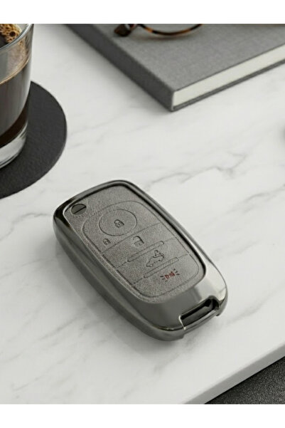Lanitra Fiat Egea VIP Sustalı Metal Deri Anahtar Kılıfı Gri