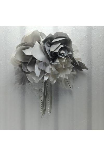 RAY TİCARET Ukosnica za punđu sa zubljenim cvetnim detaljima