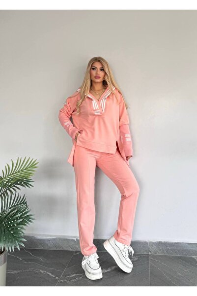 Bella Belluci Hooded Sports Suit with Rubber Detail on the Sleeves