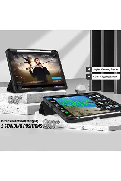 SKYDDAR INNOVATION Tablet case for iPad Pro 11, Pencil holder, Flex Trifold, sticker set, Dark Green