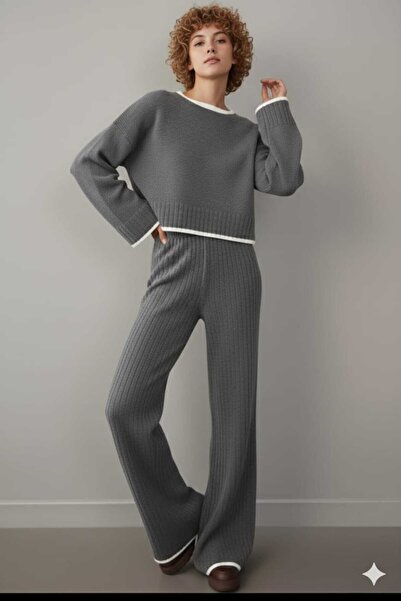 Cemre Life New Deux Women's Shepherd Stitch Knitwear Set