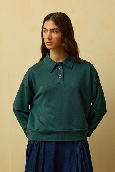 Ceylan Otantik Σμαραγδένιο γιακά πόλο Crop