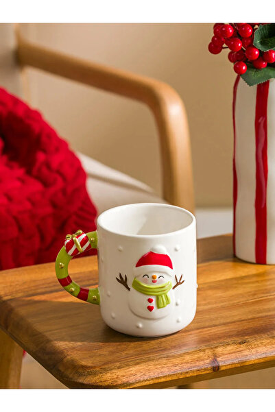 LC Waikiki Lcw Home White Ceramic Mug with Snowman Figure 320 ml