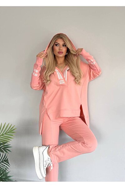 Bella Belluci Hooded Sports Suit with Rubber Detail on the Sleeves