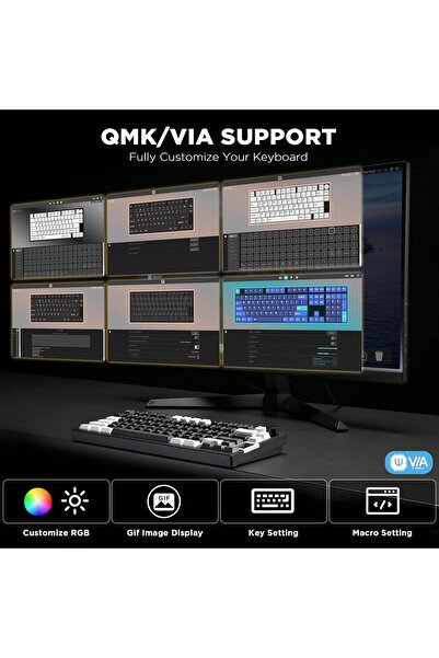 YUNZII AL80 Wireless Mechanical Keyboard, Full Aluminum, Smart LCD, Hot-Swappable 75%