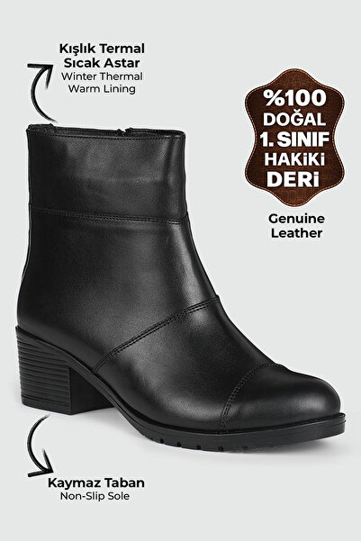 DeriWorld Cizme din piele pentru femei Talpă anti-alunecare Model elegant cro...