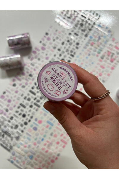 Kağıt Gemi Dükkan Rakam ve İkon Temalı Tek Tek Çıkartmalı 2m 784 Adet Sticker...