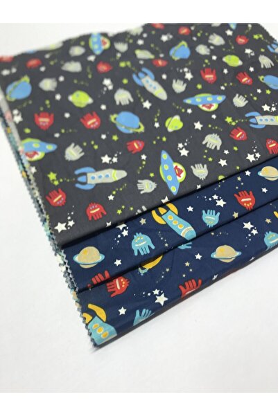 Yiğit Kumaş Poplin Fabric Patterned, Piece 40X50 cm 3 Pieces Patchwork Fabrics