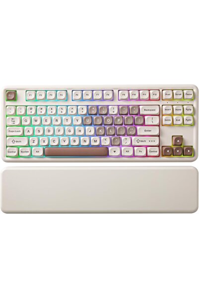 YUNZII B87 Wireless Mechanical Keyboard (Brown Heart, Milk Linear V2)