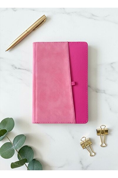 Adalinhome مفكرة أتاكيدز ليزي فيلور بنمط مخطط مع جيوب جانبية - 112 ورقة (13×21 سم)