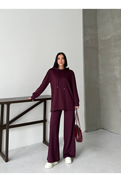 MODA CESE طقم ملابس علوي وسفلي بغطاء للرأس من قماش المودال