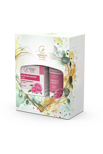Cosmetic Plant Cremă hidratantă cu acid hialuronic și bujor + cremă de mâini ...