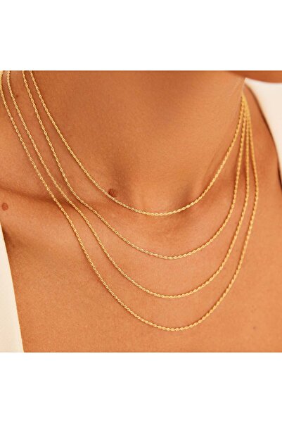 Bordo Kuyumculuk 14 Ayar Altın İnce Halat Zincir 1,30 Mm