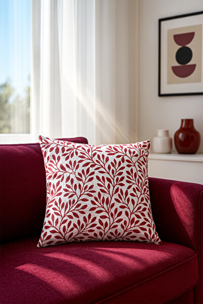Premier Home Duck Leaf Throw Pillow Cover Red White V1 45X45