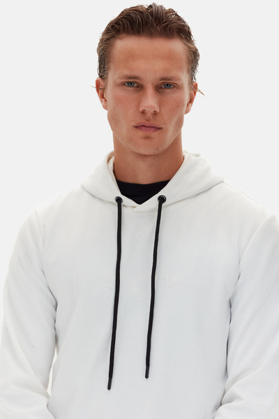 Twn Slim Fit Ecru Plain Sweatshirt