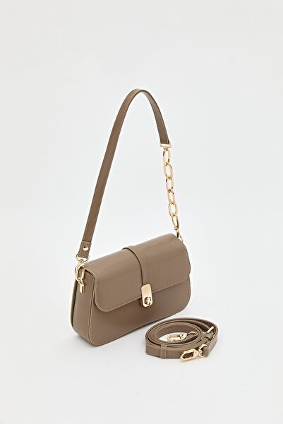 Nihan Zincir Detaylı Çapraz Askılı Çanta Vizon