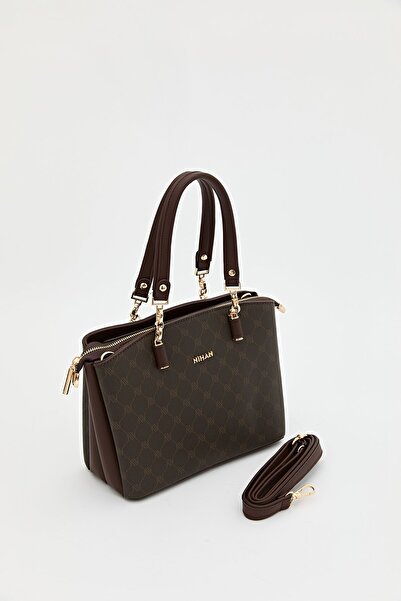 Nihan Monogram Shopper Çanta Kahve