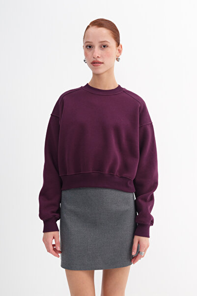Addax Fleece-Lined Basic Sweatshirt S3812-İ13