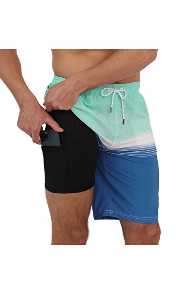 OEM Men's swim shorts, lined, light blue L
