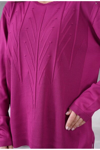 Fresh&Moda سترة تريكو نسائية منقوشة بخطوط بسيطة