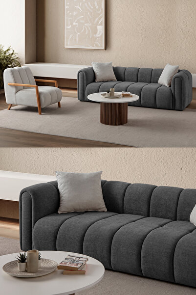 Eymense Nline Koltuk Takımı 3+1 Antrasit