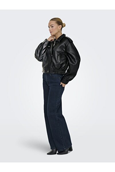 ONLY Women's Black Onlaris Faux Leather Jacket Otw Jacket 15360229-Black