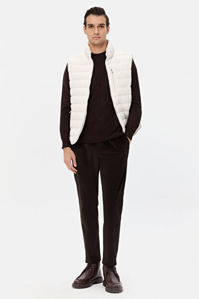 D'S Damat Ds Damat Regular Fit Ecru Plain Vest Coat