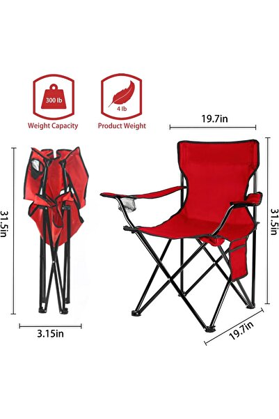BUNCA 🏕️ Lightweight, foldable camping and hiking chair with carrying bag and cup holder - durable steel and 100% polyester