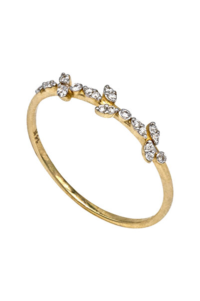 Gold Inel de Aur de 14K cu Diamante