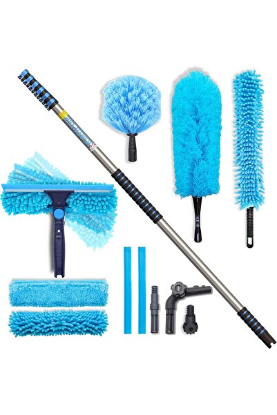 IGADPole Kit Profesional Curățare Ferestre cu Spălător de 7m, Racletă 25cm, 3...