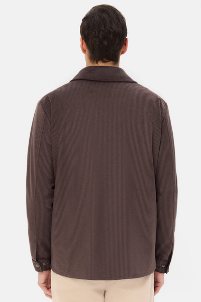 D'S Damat Ds Damat Regular Fit Brown Plain Shirt Coat