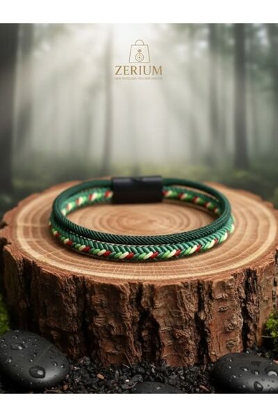 ZERİUM Premium Örme Kordon Bileklik - Modern ve Sportif Paraşüt İpi Bileklik ...