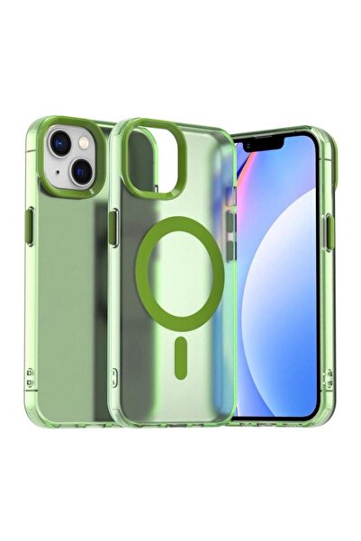 Goldie Case İphone 13/14Uyumlu Düz Renkll Magsafe Kablosuz Şarj Özelliği Akti...