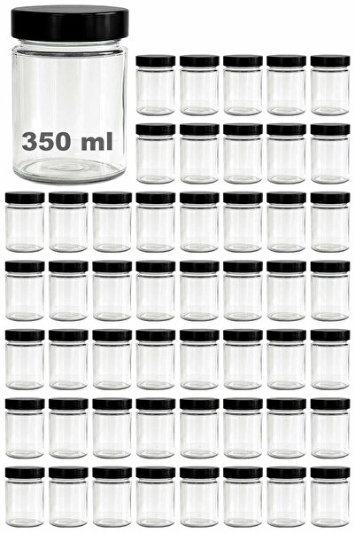 Afracam 350 ml Jar with Black Deep Lid 350 Cc Transparent Jam, Marmalade Glas...