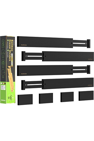 Generic ANTOWIN Bamboo Adjustable Drawer Dividers Organizer 17-22in, Spring-l...