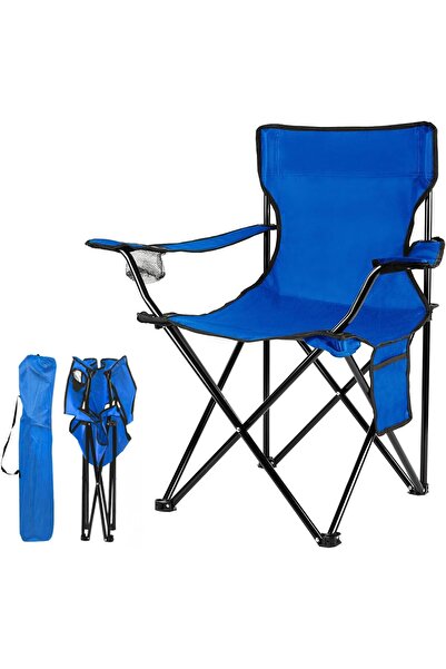 BUNCA 🏕️ Lightweight, foldable camping and hiking chair with carrying bag and cup holder - durable steel and 100% polyester