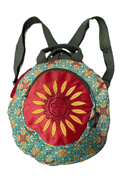 street&bagdnz Σακίδιο πλάτης Fargin Ethnic με αυθεντικό σχέδιο, στρογγυλό σακ...