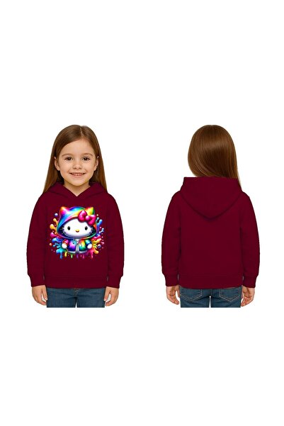 SEDİRLİ Unisex hello kity cu imprimeu Copii Swae tricou cu imprimeu cu glugă ...