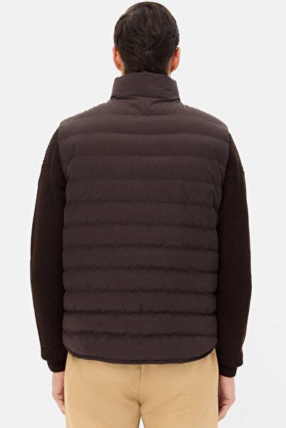 D'S Damat Ds Damat Regular Fit Brown Plain Vest Coat