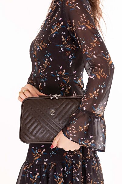 Gondol Women's Daily Crossbody Bag Gp.1327 Brown Quilted