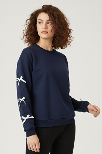 KOZİA OUTDOORS Γυναικείο φούτερ με λεπτομέρεια κορδέλας, κομψό και άνετο, ove...