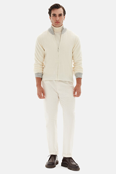 D'S Damat Ds Damat Regular Fit Ecru Melange Cardigan