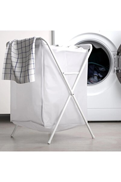 TEZPAZAR Jall Ayaklı Çamaşır Sepeti Hacim 50litre Katlanabilir Kirli Sepeti Ç...