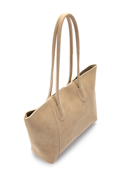 minebag Suede Elena Handbag Beige