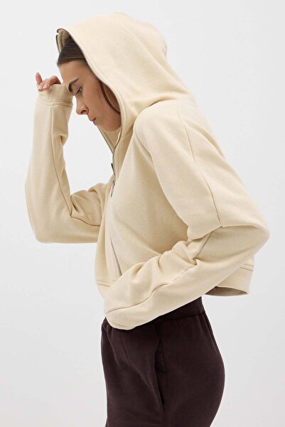 Buly Φούτερ με φερμουάρ και λεπτομέρεια με κουκούλα