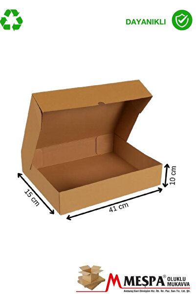 Markasız ucuz 41 x 15 x 10 ölçülerinde Kraft 50 adet lahmacun ve pide kutusu