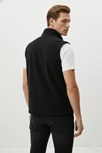 Kozik Black Vest Sleeveless 3 Pocket Men's Polar Daily Standard Comfortable Zippered Polar Vest Men