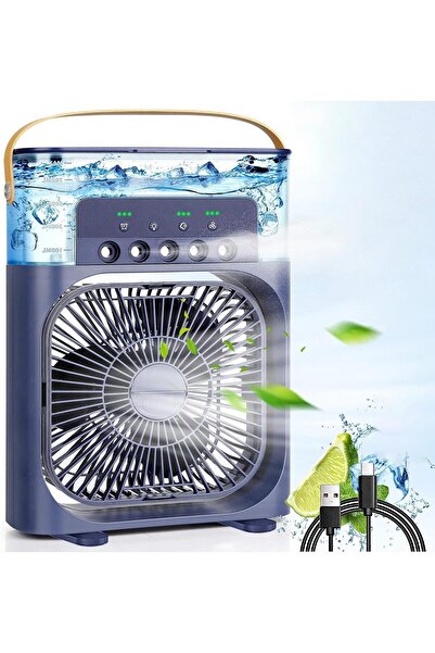 Houmt مروحة تبريد هواء محمولة صغيرة الحجم (أزرق)