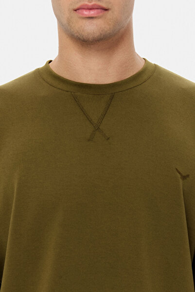 D'S Damat Φούτερ Ds Damat Regular Fit Χακί μονόχρωμο